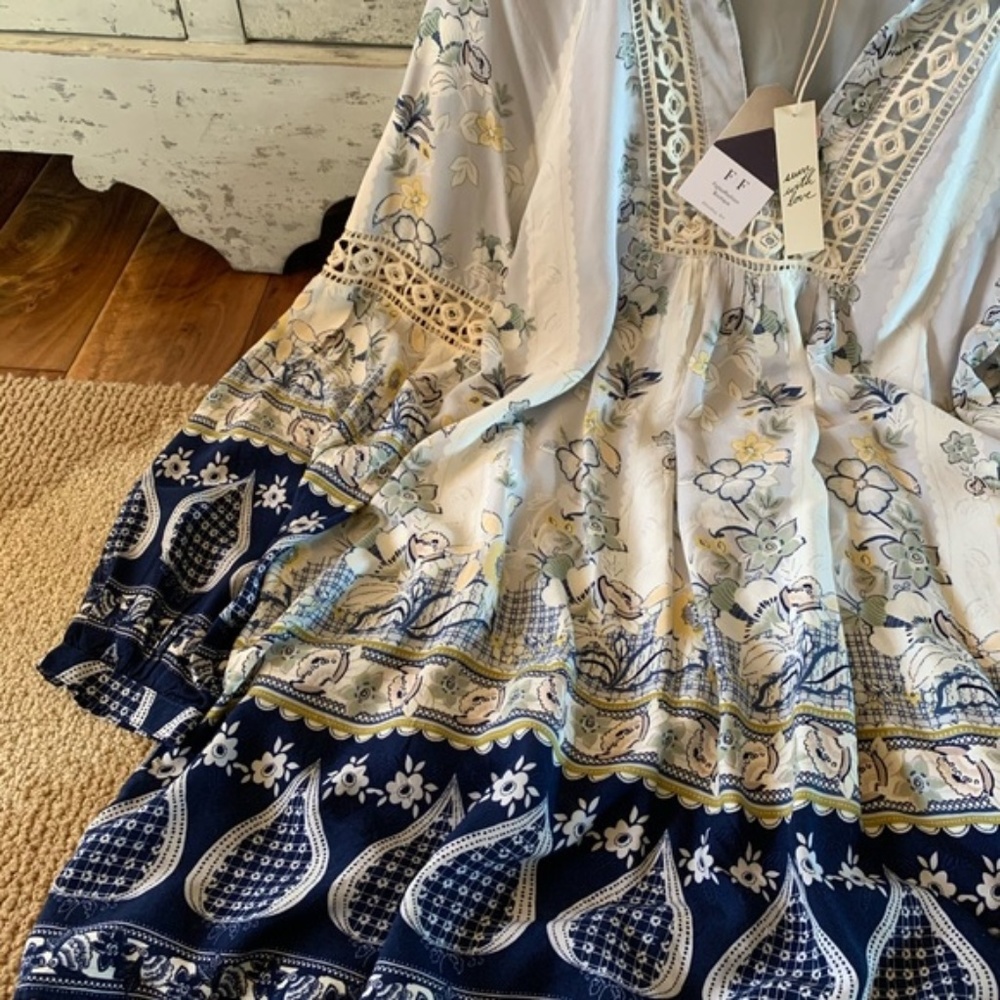 Boho Long Sleeve Floral Print Tunic Dress - Picture 5 of 7